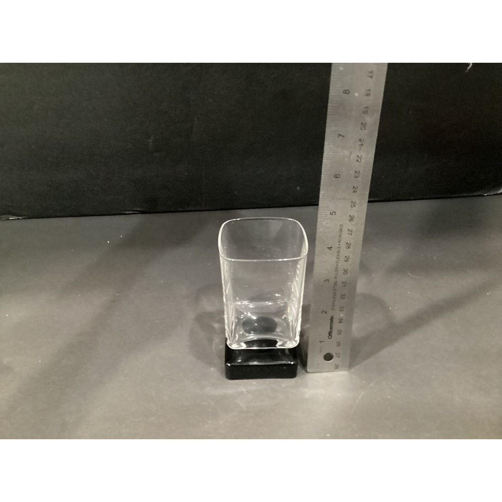 DI SARONNO (2) CLEAR SQUARE GLASSES w/ BLACK SQUARE BASE